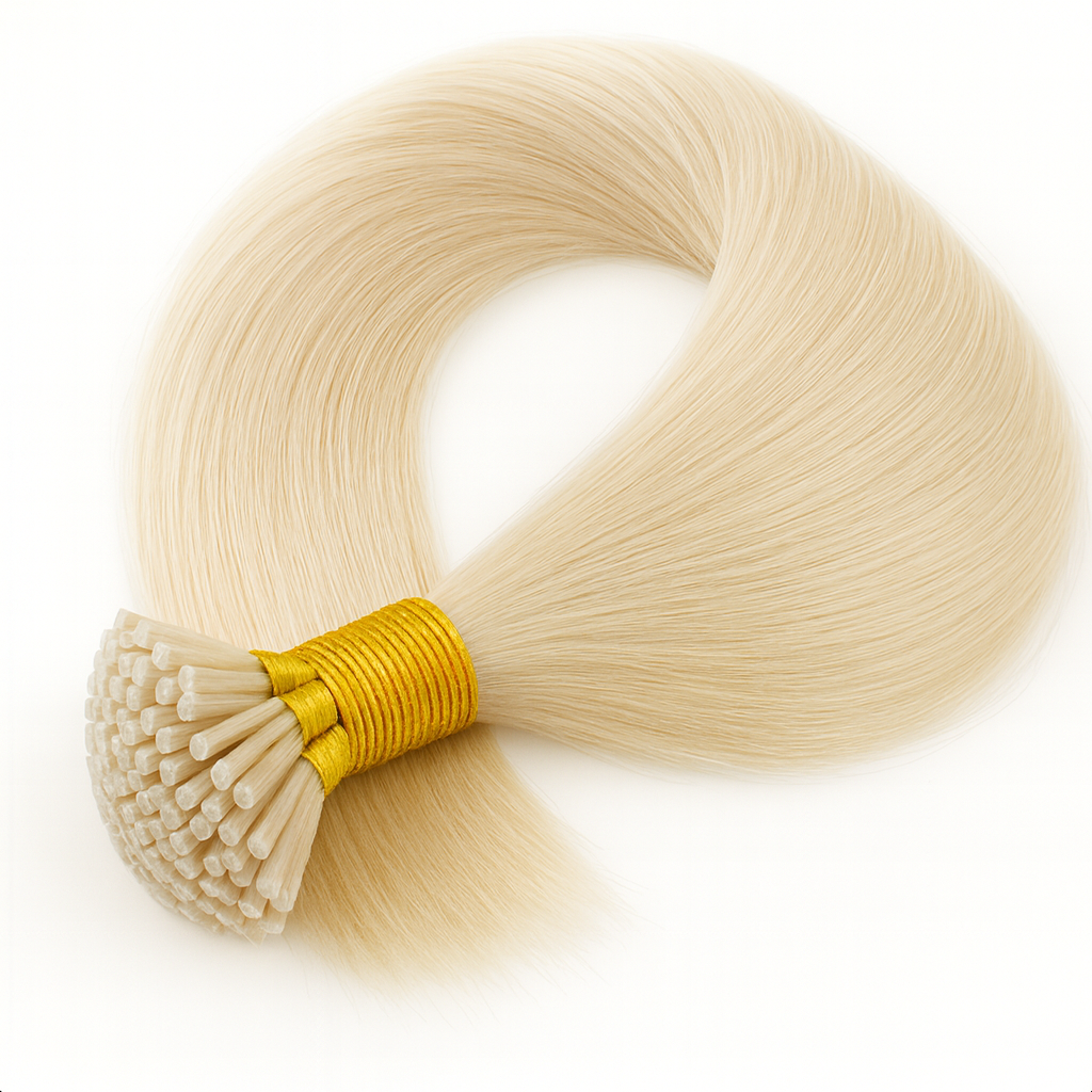 Raw Straight I-Tip Hair Extensions - Platinum Blonde 1001