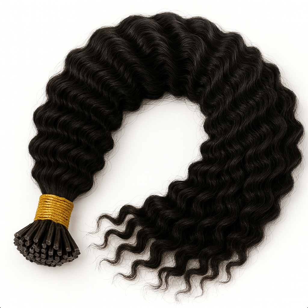 Raw Straight I-Tip Hair Extensions - Deep Wave