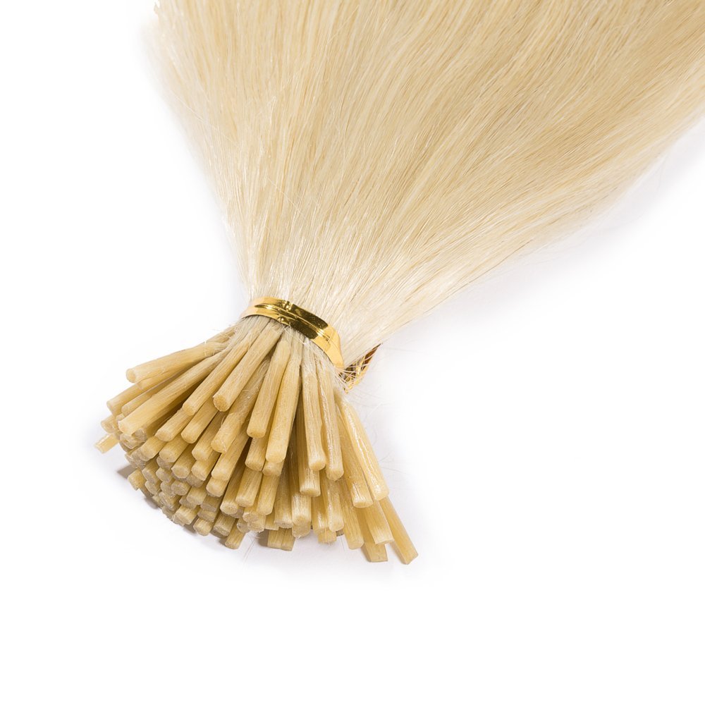 Raw Straight I-Tip Hair Extensions - Platinum Blonde 1001