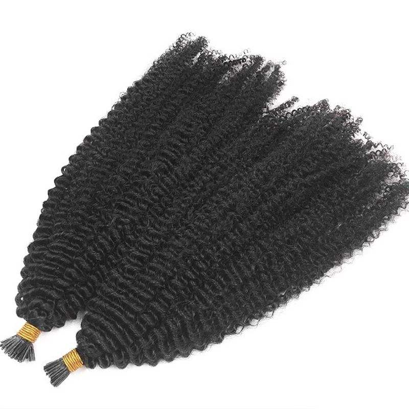 Raw Straight I-Tip Hair Extensions - Kinky Curly