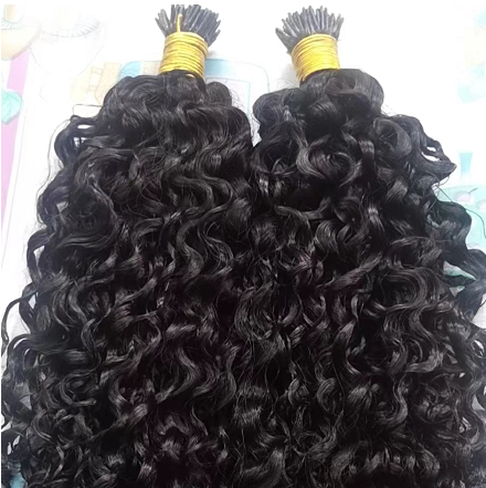 Raw Straight I-Tip Hair Extensions - Burmese Curly