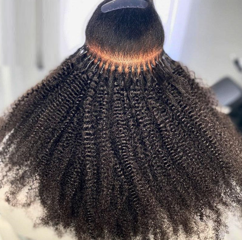 Raw Straight I-Tip Hair Extensions - Kinky Curly