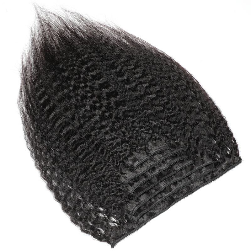 Raw Kinky Straight Yaki Clip-in Hair Extensions  (Set of 8)