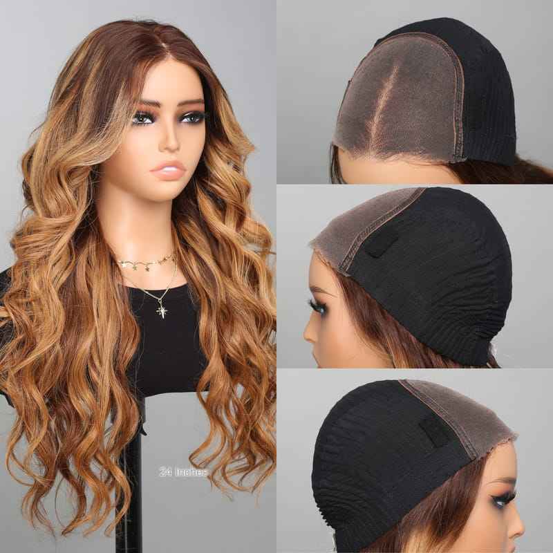 13x4 Honey Blonde Highlight Glueless Wig