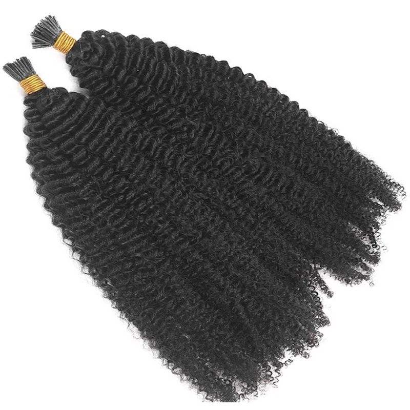 Raw Straight I-Tip Hair Extensions - Kinky Curly