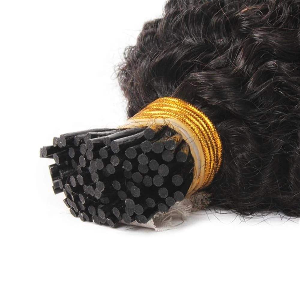 Raw Straight I-Tip Hair Extensions - Kinky Curly