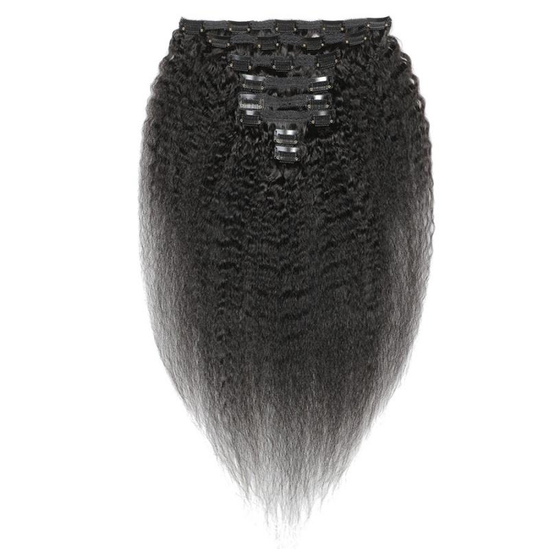 Raw Kinky Straight Yaki Clip-in Hair Extensions  (Set of 8)