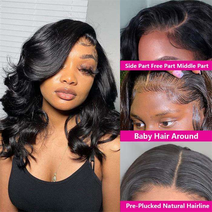 Frontal Lace Short Body Wavy Bob Wig