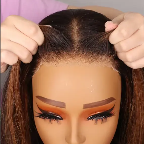 6x5 Glueless Bob Wig - Caramel Brown Highlights