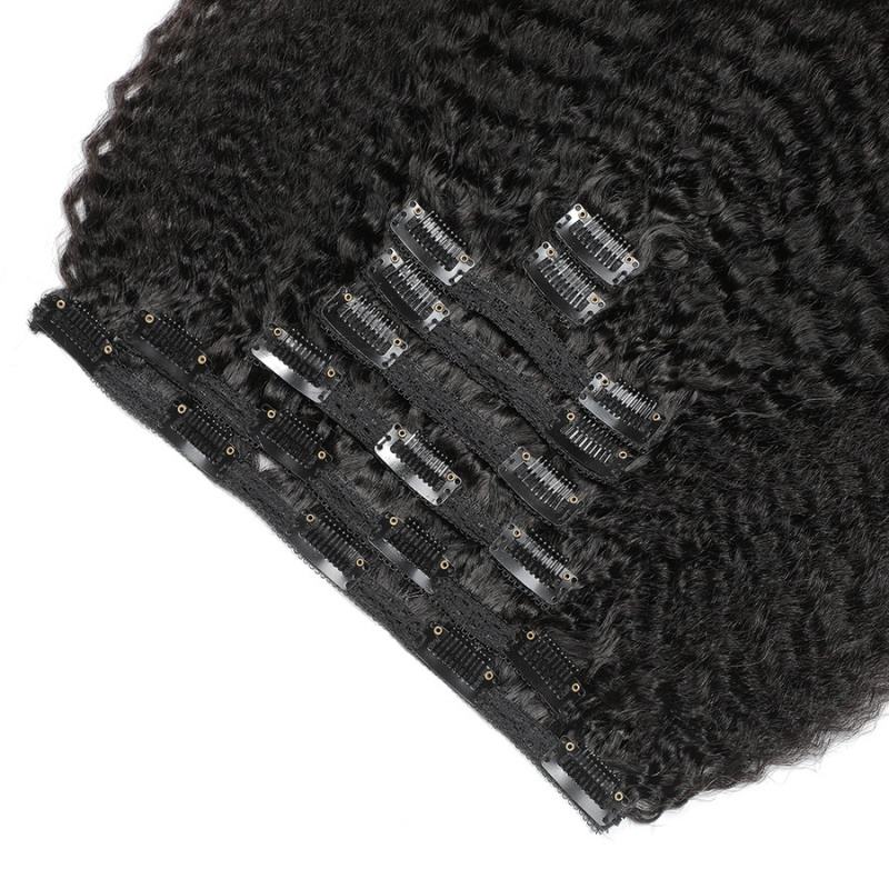 Raw Kinky Straight Yaki Clip-in Hair Extensions  (Set of 8)