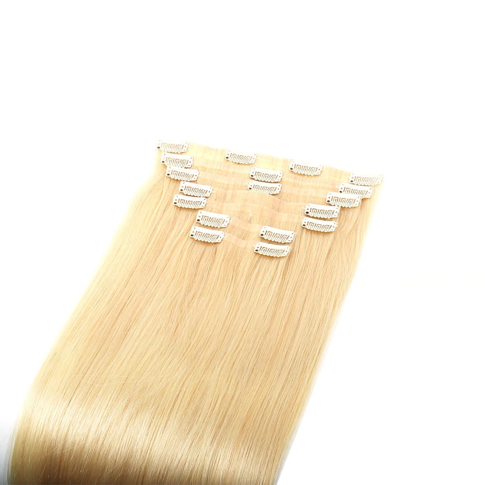 Straight 613 Blonde Clip-in Hair Extensions (Set of 8)