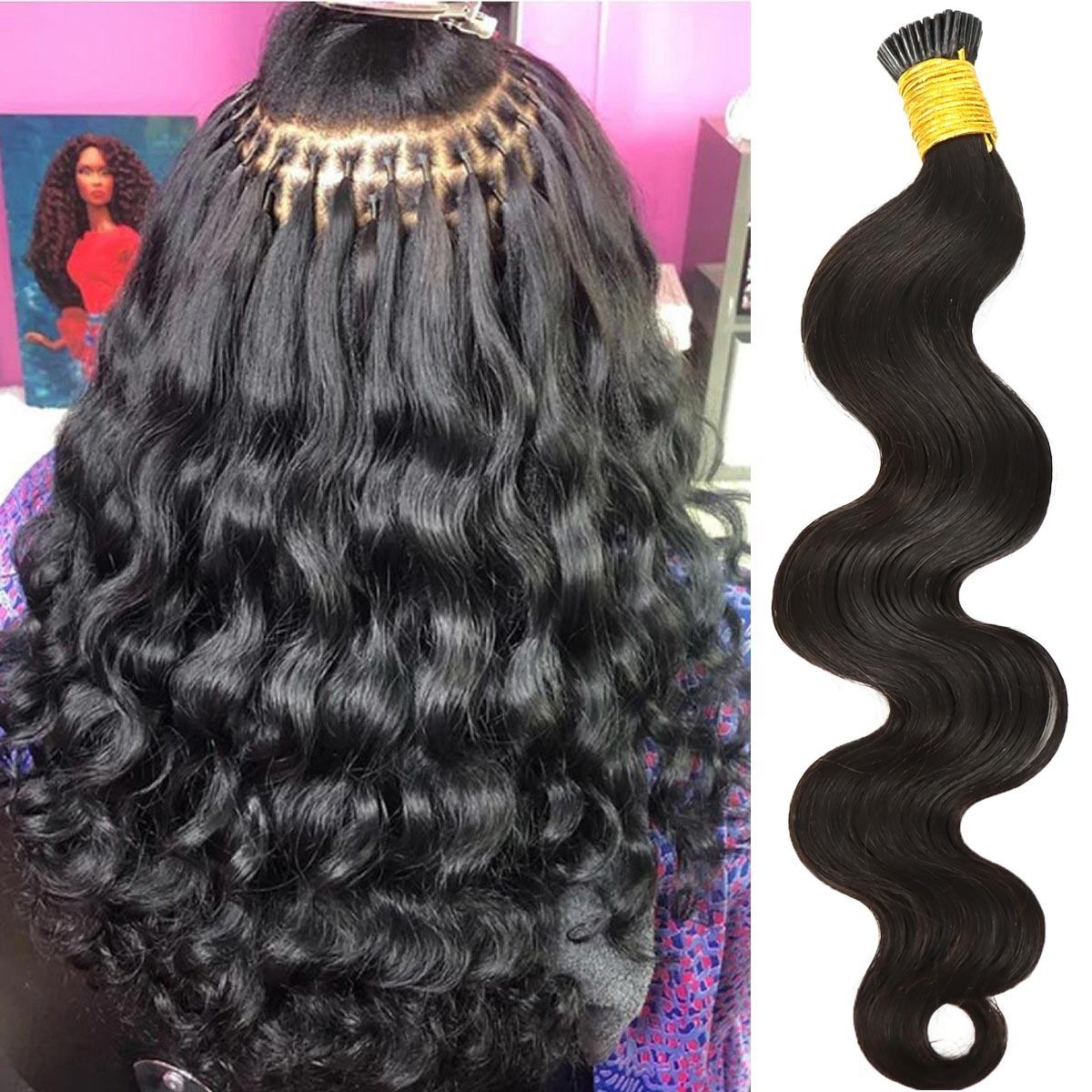 Raw Straight I-Tip Hair Extensions - Body Wave