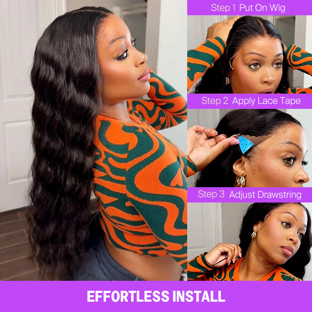 6x5 Pre-cut Glueless Wig - Deep Wave
