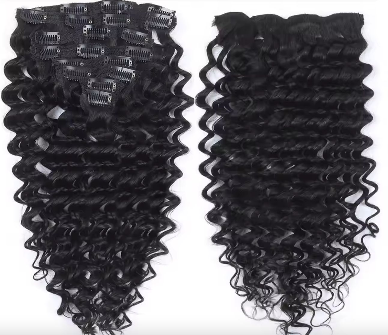 Raw Deep Wave Clip-in Hair Extensions  (Set of 8)