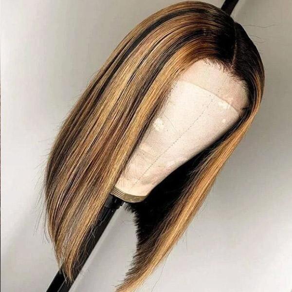 6x5 Glueless Bob Wig - Blonde Highlights / 12"